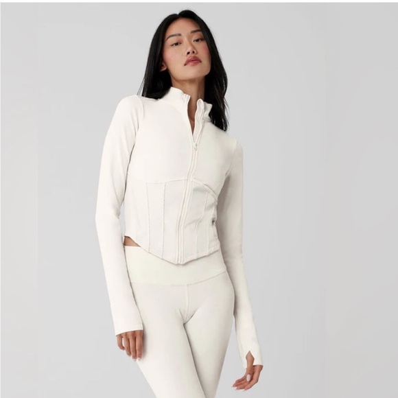 New! Alo Airbrush Corset Jacket- Ivory/Small - Picture 4 of 8